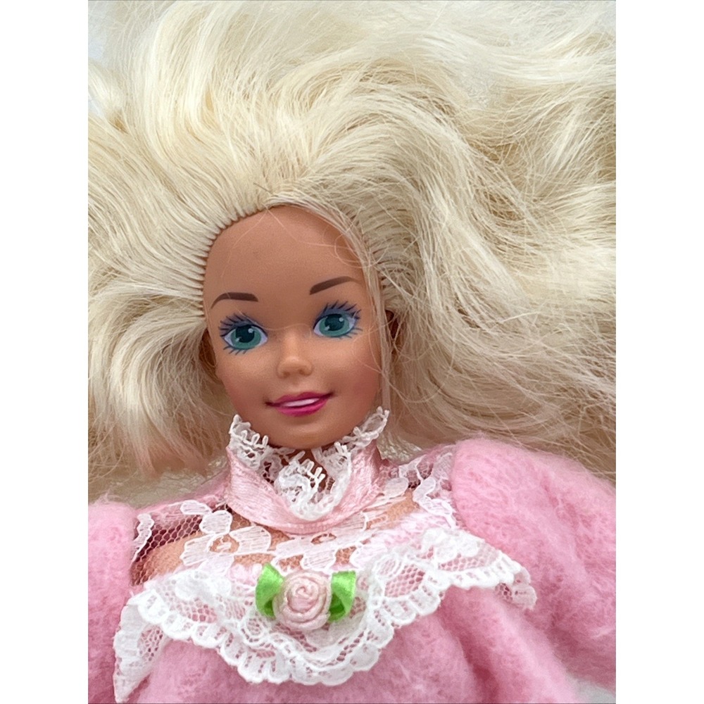 Vintage 1993 Mattel BEDTIME BARBIE Doll First Soft Body Pink Nightgown Slippers
